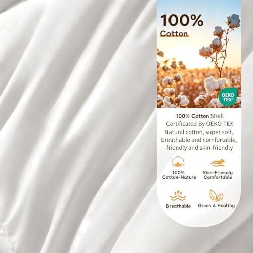 Shilucheng Goose Feather Down Comforter Queen Size, 100% Cotton Cover - image 6