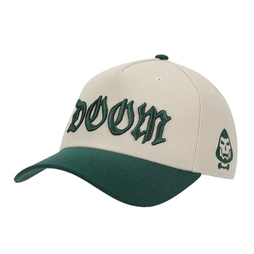 Bioworld Marvel Universe Dr. Doom Mens Off-White & Green A-Frame Snapback Hat
