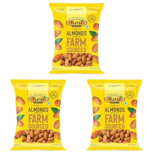 Image of Tulsi California Almonds Premium 1Kg | Whole Almond | Rich in Vitamins & Minerals | Rich in Fiber | Good for Health | Loaded with Antioxidants | Nuts & Dry Fruits| Premium Badam Giri | Healthy Nuts