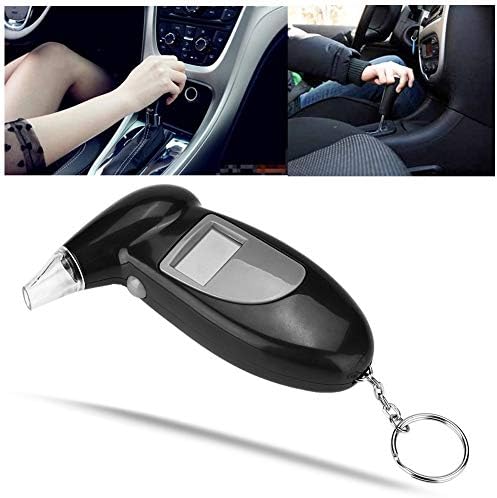 Breath Tester, Portable Breathalyzer Lie Detector LCD Screen No Backlight Professional Detector Breath Tester Analyzer with 5 Mouthpieces