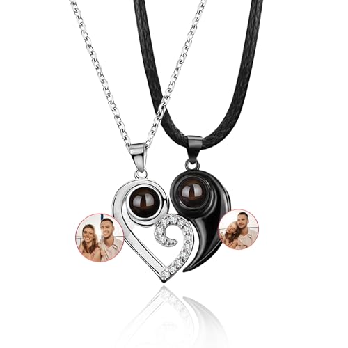 Easycosy Personalized Heart Pendant Projection Couple...
