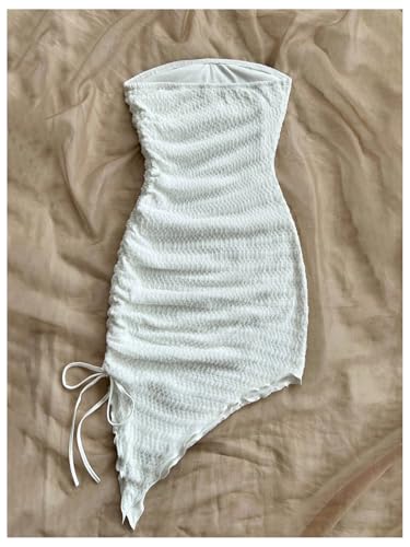 GORGLITTER Girl's Short Dress Strapless Backless Sleeveless Asymmetrical Summer Graduation Formal Bodycon Tube Dresses2