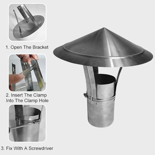 Cubierta de tubo de chimenea para proteger el tejado de la estufa 8