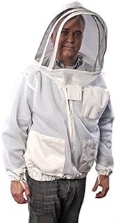 FOREST BEEKEEPING SUPPLY Ventilated Jacket - Clear View Fencing Veil YKK Brass Zippers Ultra Light Weight & Maximum Protection Professional & Beginner Beekeepers (Large)