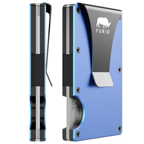 Minimalist Card Wallet for Men Slim: Rfid Metal Wallet with Money Clip Credit Card Holder - Gift for Man Husband at Anniversay Brithday