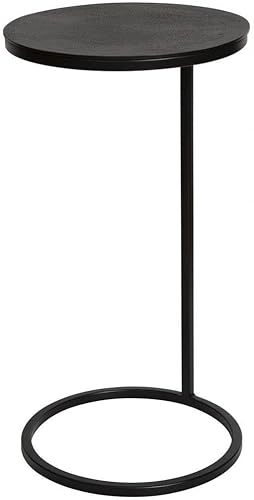 Uttermost Brunei - Mesa decorativa redonda de 12 12 pulgadas de ancho, color negro y bronce envejecido