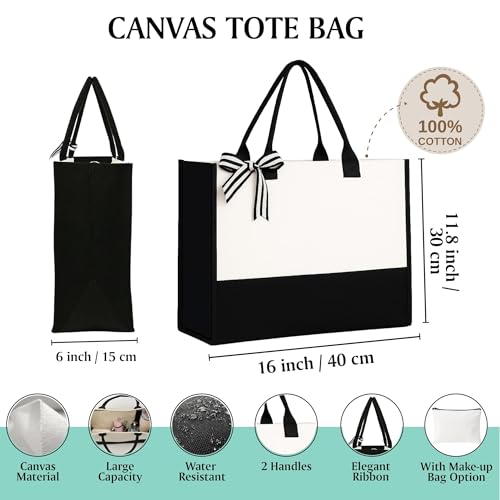 Bolso tote grande de lona estética para profesora miniatura 5