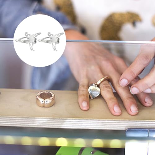 Bases de bagues argent S925 réglables à griffes pour création bijoux DIY - 5