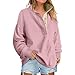 Womens Mock Neck Long Sleeve Sweatshirt Casual Snap Button Henley Pullover Tops Loose Fit Sweaters Fall Outfits (Pink,X-Large)