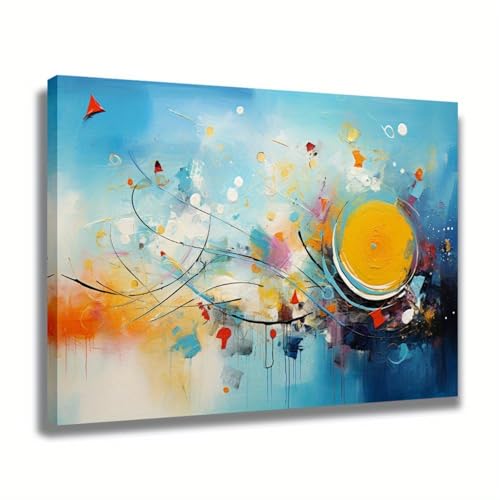 Toile abstraite moderne 90x145cm LSYALUCK avec cadre intérieur décoratif