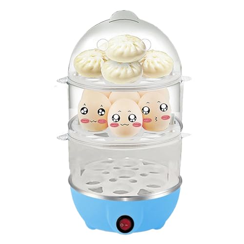 Cocedor de huevos rápido - Cocedor de huevos automático de 3 niveles para huevos duros - Vaporizador multifuncional para huevos y más