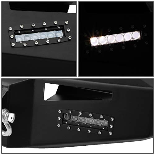 Image of DNA Motoring FGBP-003 1-Piece Design Rock Crawler Front Winch Bumper w /LED Fog Light Compatible with 13-18 Dodge Ram 1500, Black