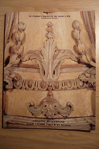 livre CATALOGUE VENTE TABLEAUX ANCIENS, MEUBLES ET OBJETS D’ART - Paris Drouot-Montaigne jeudi 13 Juin 1991 – Commissaire priseur Pierre Cornette de Saint Cyr -