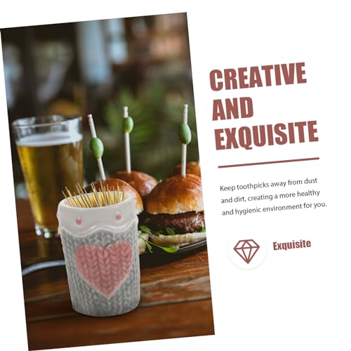 BESTonZON 3 Stück Zahnstocherhalter Kosmetikbehälter Besteck-Organizer Keramik-Dekor Zahnbürstenhalter Make-Up-Organizer Für Bürsten Zahnstocheretui Zahnstocherdose – Bild 3