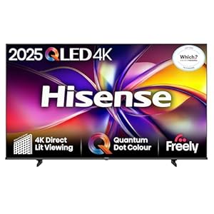Hisense 55" 55E78QTUK QLED Smart AI TV - 4K Direct Lit Viewing, Quantum Dot Colour, Hi-View AI Engine, Dolby Vision, Dolby Atmos with Freely, Disney +, YouTube, Netflix