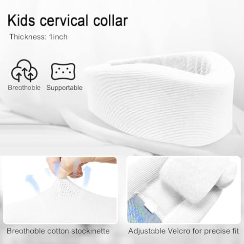 Kaxilu HKJD Kids Neck Brace for Neck Pain and Support, Soft Foam Cervical Collar Adjustable Youth Neck Support for Childrens Whiplash and Childs Torticollis Neck Stabilizer