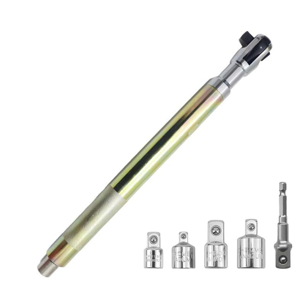 UDSKNV[KSL Connector Included Automatic Quick Ratchet Wrench Offset Impact Extension Wrench for Manual Extension Socket Force Rod Tool