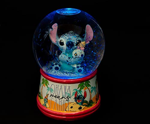 image for Disney Lilo & Stitch Ohana Light-Up Snow Globe with Swirling Glitter D