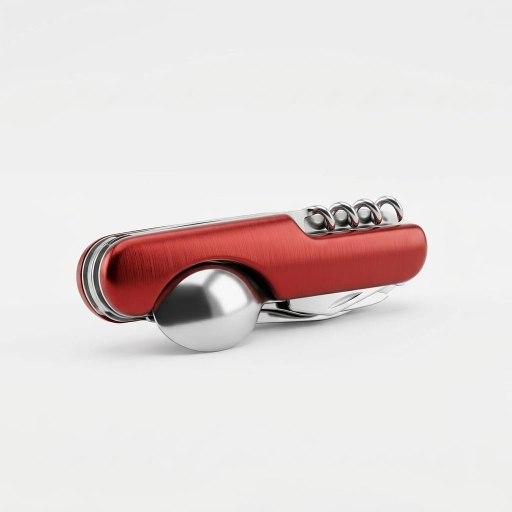 Leosportz Camping Multitool with Spoon - Swiss Multi Tool for Hiking EDC Tool | Multi-Tool Pocket Companion with Spoon, Bottle Opener, Corkscrew & Utility Tools (Red witb Spoon)-image-15