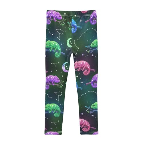 J JOYSAY Colorful Chameleon Galaxy Girls Leggings Soft Comfortable Stretchy Kids Toddler Leggings Size 4-10T2