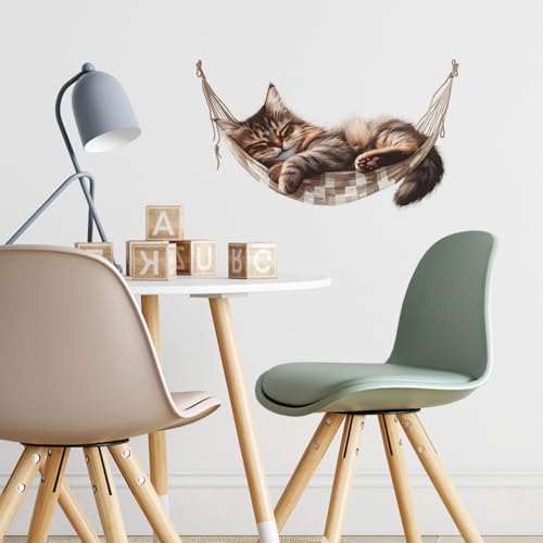Vinilo adhesivo decorativo de gato descansando en hamaca miniatura 3