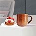 Natural Solid Wooden Tea Cup Set, Elegant Japanese Jujube-Wood Coffee Mug Handcrafted Small Desk Cup With Handle (2 Pcs)
