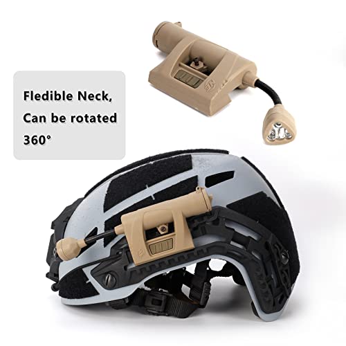 Tactical Helmet Light Pro Airsoft Tac Military Mount Ir Led Task Lamp Survival Signal Accessories For Mich Molle System Outdoor Hunting Desert Tan Night-Evolution Ne05006, (Ne05006-De) #TOP2