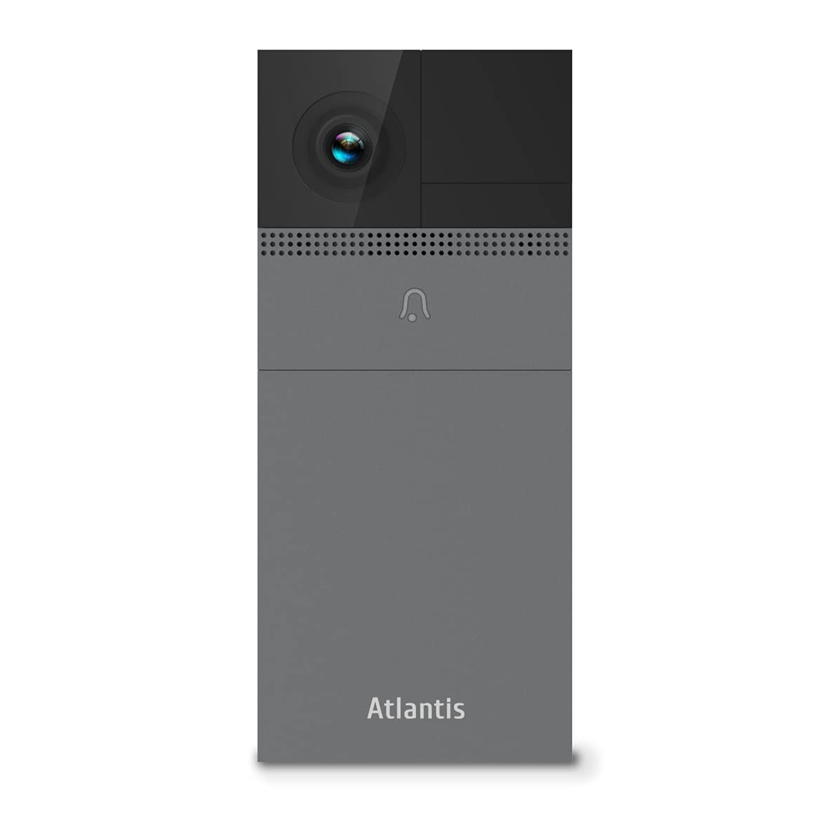 ATLANTIS VideoCitofono DB910 Wireless da Esterno Telecamera 2MP Full HD Sensore PIR Compatibile Google Home/Nest ed Amazon Alexa Echo Show IR led Slot micro-SD Campanello, APP di gestione, Grigio