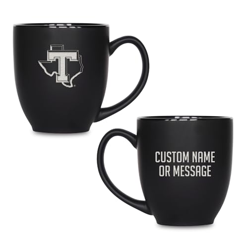 Image of Rico Industries NCAA Primary 15-Oz Personalized Matte Black Bistro Mug - for Hot or Cold Drinks