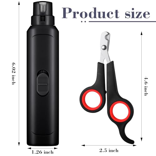 Image of Lasnten 2 Pcs Bird Nail Grinder with Clipper Bird Nail Trimmer File Pet Grooming Tool for Parrot Budgerigars Parakeets Myna Conure Finches Lovebirds(Black)