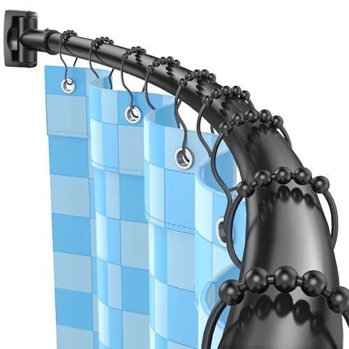 Hoachily Curved Shower Curtain Rod, Adjustable 45-72 Inches Curved Shower Rod, Rustproof Shower...