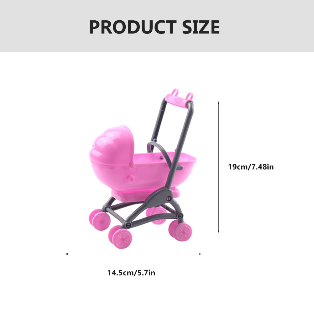BESTonZON Simulated Stroller Doll Stroller Car Toys for Babies Mini Stroller Toy Grocery Wagon Micro Toys Stroller Simulation Mini Carriage Pink Products Cartoon Plastic