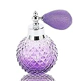 WTWEN 100ml Perfume Spray Bottle Vintage Style Glass Refillable Bottle for Lady Gift (Purple)