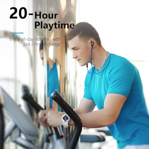 UXD Cuffie Bluetooth, Auricolari Senza Fili, Auricolari Bluetooth con CVC 8.0 Microfono Incorporato, 20 Ore di Tempo di Utilizzo, IPX7 Impermeabili, Cuffie Sport per Corsa