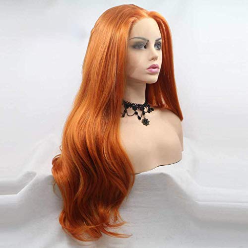 Perruque Lace Front orange ondulée pour cosplay de princesse Mera - 5