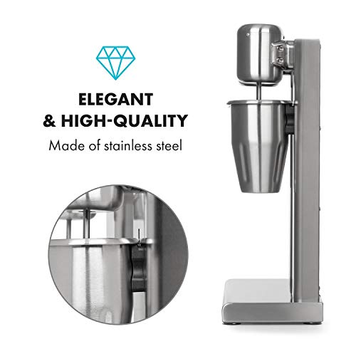 Klarstein Kraftpaket II Pro Double Drink Mixer - 160 Watts, 2 x 1 Litre, 2 Stages, 20000 RPM, 2 Stainless Steel Shakers, Milk & Protein Shake, Cocktail, Bar Mixer, Gastronomy, Professional, Silver