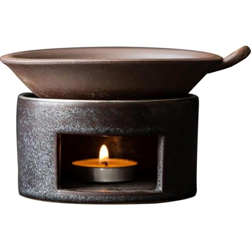 KJOET 茶香炉 陶器 アロマ炉 アロマ 加熱 茶 茶こうろ 小皿 スタンドウォーマー 茶葉用 焼き物 セット ティーウォーマー 茶香炉A