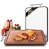 Large cutting board double sided 2025 upgraded thick chopping board titanium stainless steel cutting board for kitchen ebony wood cutting board with juice groove charcuterie board 163111  urban country home decor