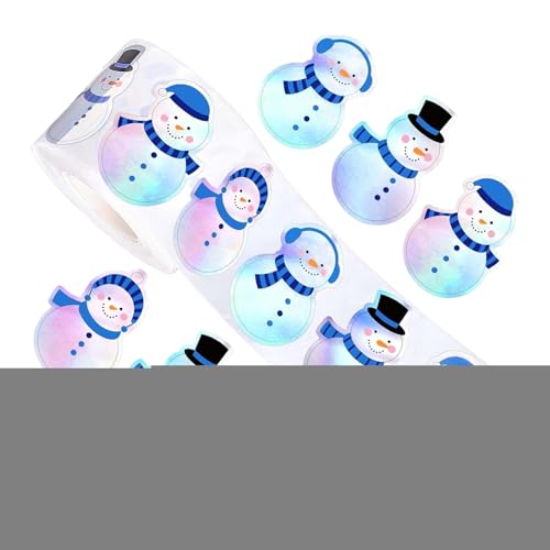 Lrtyui ホリデーステッカーロール - 500枚 装飾用,小さなクリスマスステッカー - ノートパソコン、水筒、グリーティングカード、冬、大人、女の子、子供向け各種