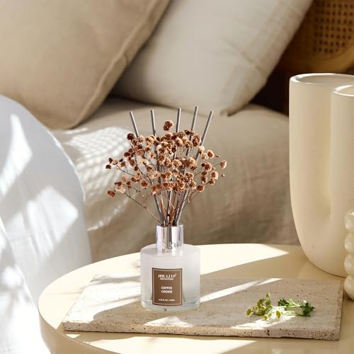 Airkeep Reed Diffuser Set,3.38 fl oz (100 ml) - Coffee Cookie Oil Diffusers with 8 Reed Sticks, Home Fragrance Reed Diffuser for Bathroom Shelf Decor