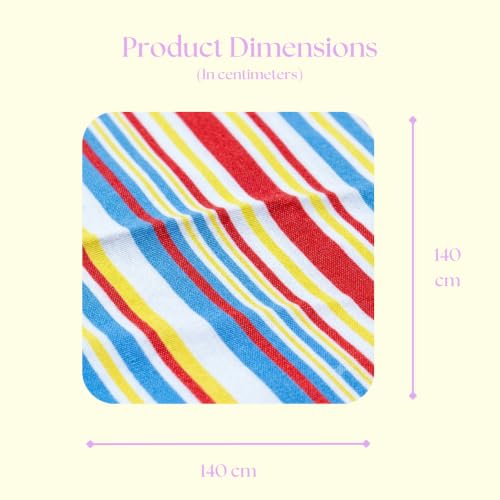 Image of Striped Picnic Mat - 1.4m x 1.4m | Yoga & Kids Play mat | Non Toxic| Waterproof, Foldable & Lightweight Outdoor & Indoor Mat | Easy to Carry, Clean & Ideal for Park, Beach & Camping