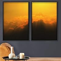 2 Piece Framed Canvas Wall Art Colorful Sky Canvas Prints Home Artwork Decoration for Living Room,Bedroom - 16