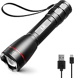 ✅【Respetuoso con el Medio Ambiente】Las pilas son reemplazables y reciclables, lo que las hace más ecológicas y rentables que las pilas AA. Recibirás: 1 linterna con baterías recargables integradas, un cable de datos micro USB, una correa de mano y un manual de usuario.