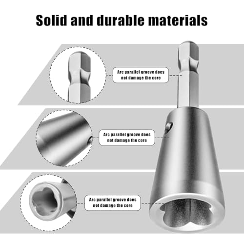 Image of Wire Twister Tool for Drill,Wire Twister Portable Wire Nut Twister Wire Twisting Tool 6mm Hex Shank Cable Quick Stripping for Power Drill (Silver-4pcs)