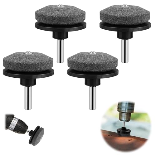 Jiaoshou Pan 4 Pièces Aiguiseur Lame Tondeuse, Universel Affûteur d'outils de Jardin pour Perceuses Manuelles, Affuteur Lame Tondeuse à Gazon (Noir)