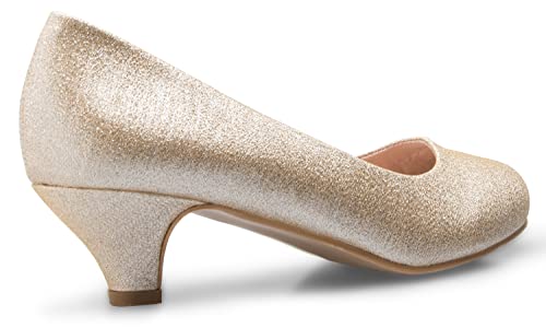 Image of Olivia K Women's Classic Closed Toe Kitten Heel Pumps | Dress, Work, Party Low Heeled