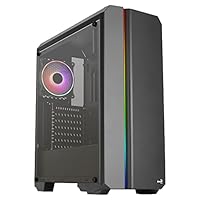 Aerocool GENESISV2BK, PC ATX Gehäuse, Front LED ARGB, ARGB 12cm Lüfter, Schwarz