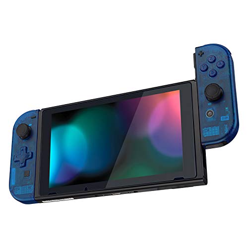 eXtremeRate Transparent Clear Blue Joy con Handheld Controller Housing (D-Pad Version) with Full Set Buttons, DIY Replacement Shell Case for Nintendo Switch Joycon & Switch OLED Joy con - Image 3