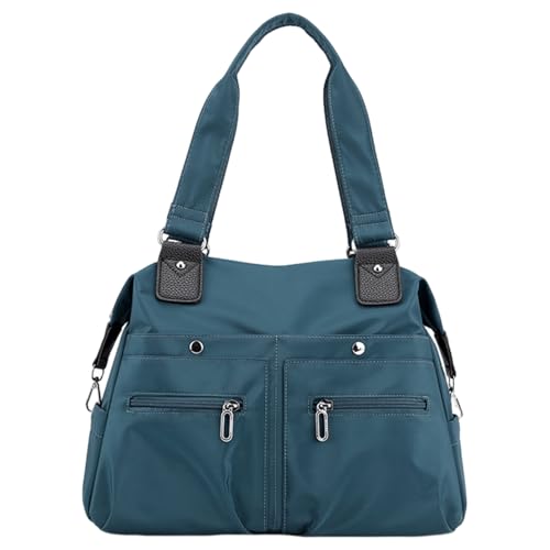 Nylon Tote Bag 15x5x10'' Waterproof Nylon Tote Bag with Multi Pockets Hand/Shoulder Organized Tote Bag with Zipper for Shopping Travel and Daily Use2