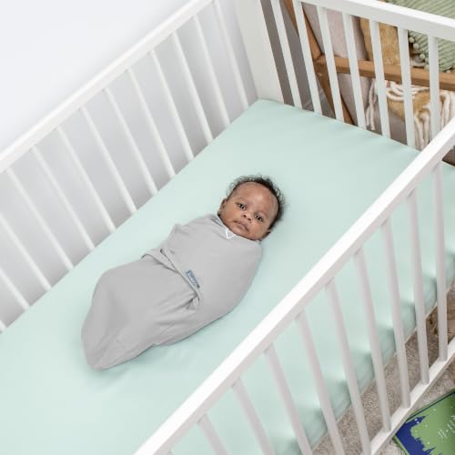 Image of SwaddleMe by Ingenuity Original Swaddle, 100% Cotton, Improves Sleep & Calms Startle Reflex, 3-6 Months, 1.0 TOG, 3-Pack, Baby Swaddle Blanket - Superstar